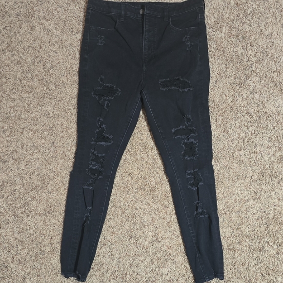 American Eagle Outfitters Ripped Black Skinny Jeans - Picture 1 of 5